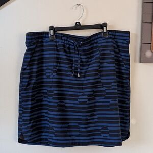 Chico's Sz3 Black And Blue Stripe Skort
